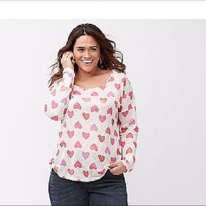 Shiny Heart Sweater - never worn size 14-16